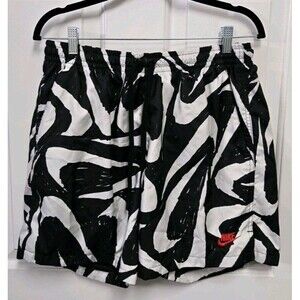 Nike Swim Shorts Trunks Mens L  Nike Check All Over Print Red Black White